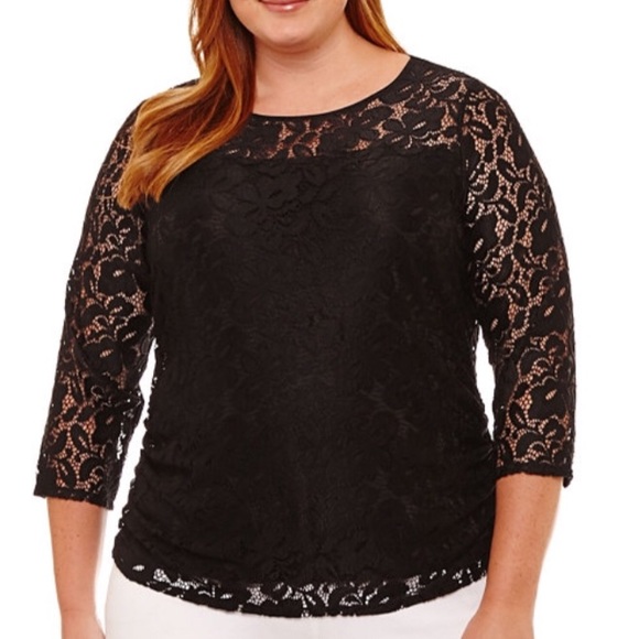 Worthington Tops - NWT Worthington Lace Blouse, Black